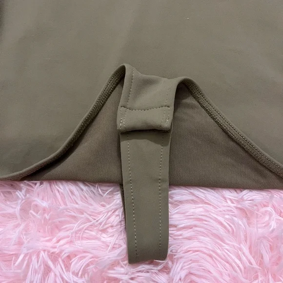 Free People Khaki V-Neck Bodysuit - Picture 2 of 3